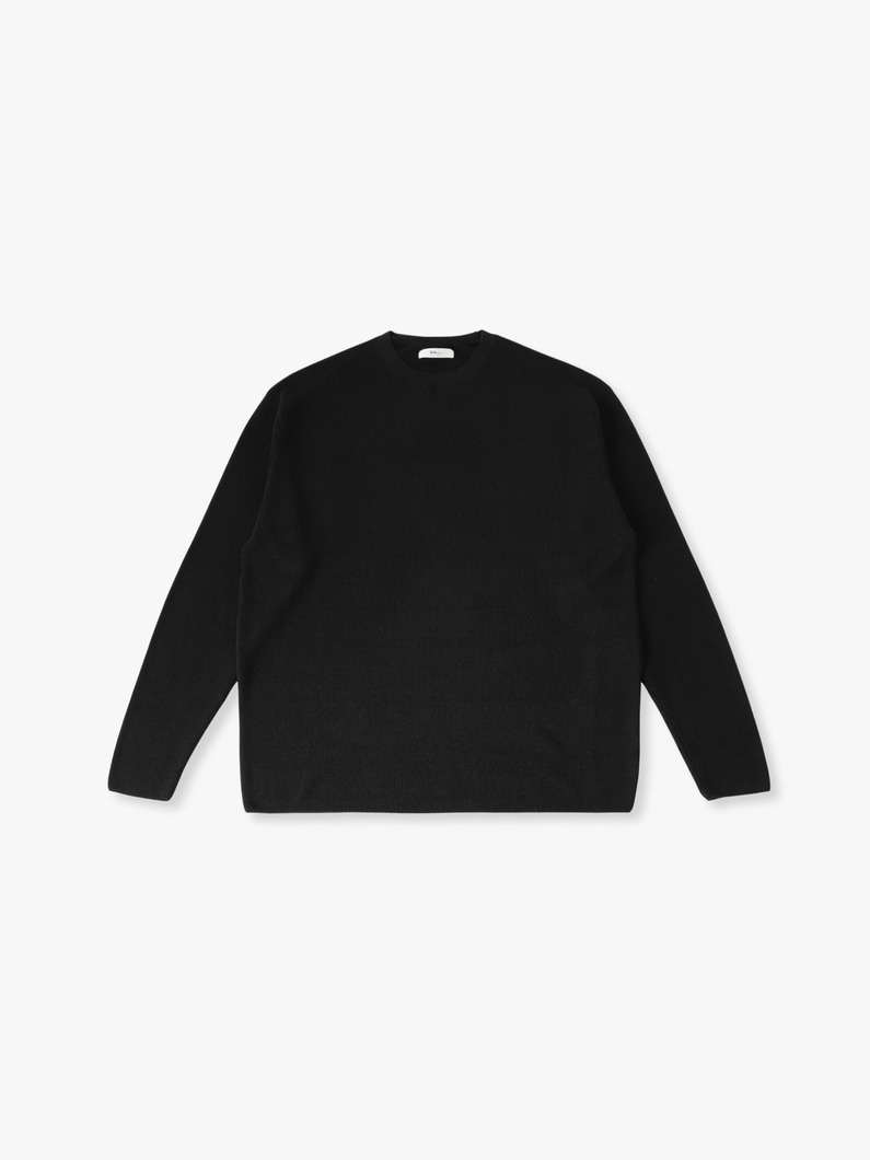 シルクコットン ブラック ニットプルオーバー 詳細画像 black 3