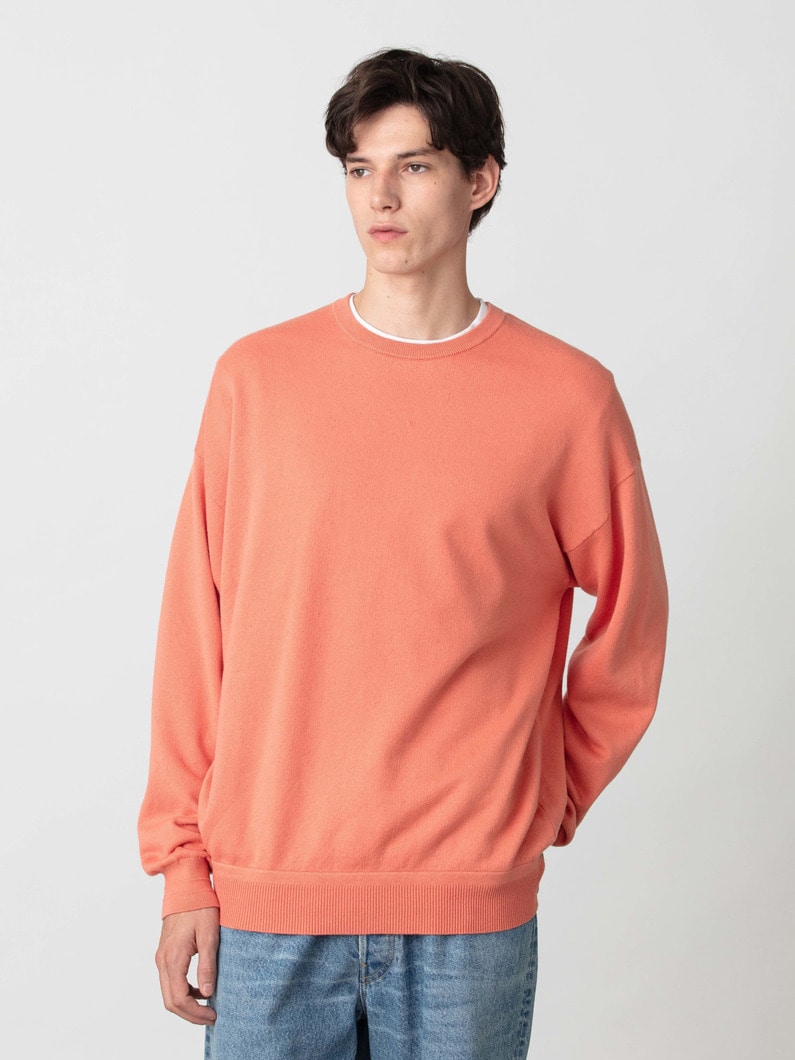 コットンカシミア パイルライニング ニットプルオーバー 詳細画像 orange