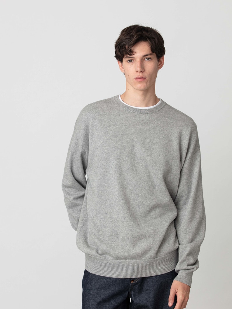 コットンカシミア パイルライニング ニットプルオーバー 詳細画像 gray