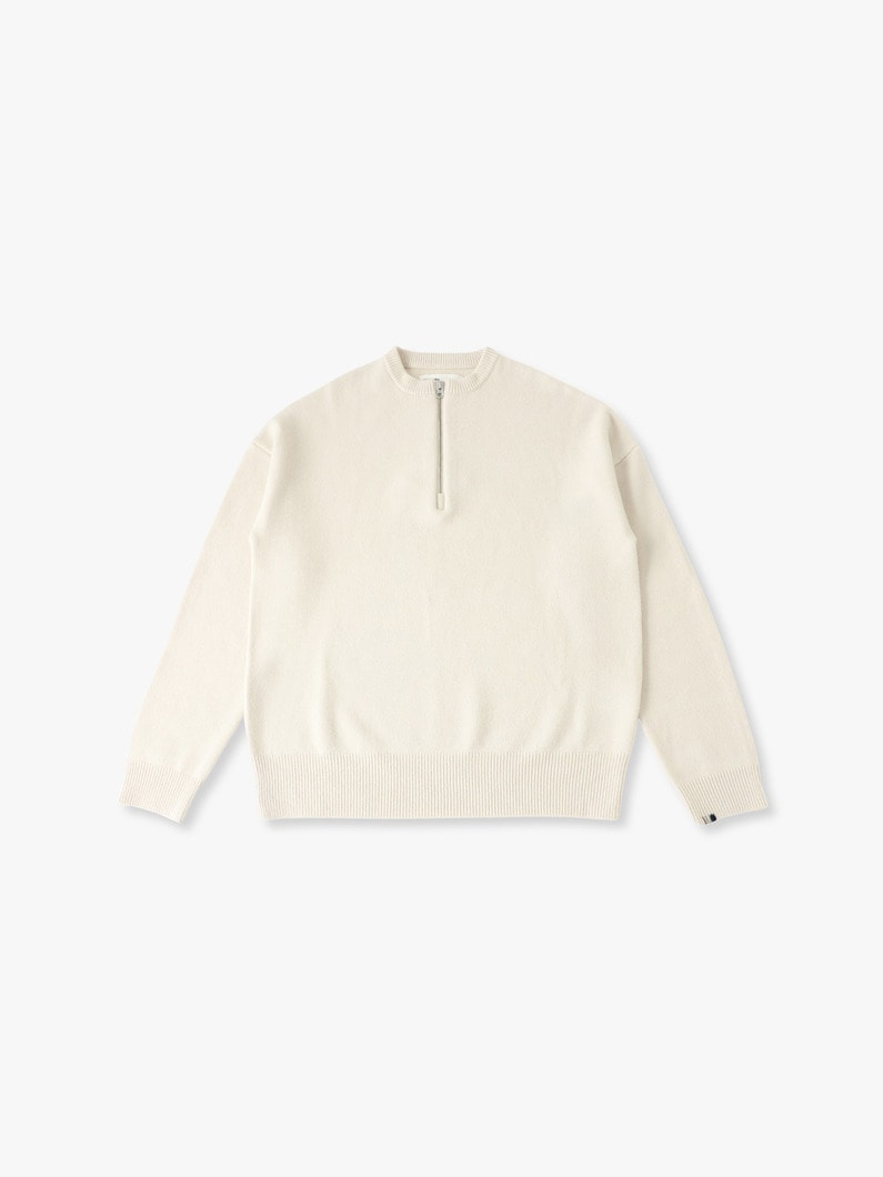 ライク ハーフジップ ニットプルオーバー 詳細画像 ivory 1