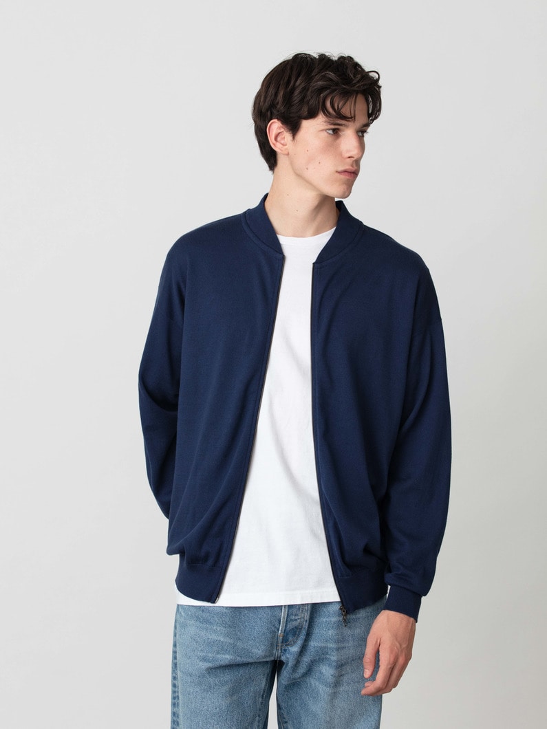 シーアイランドコットンニット ジップアップ カーディガン 詳細画像 navy