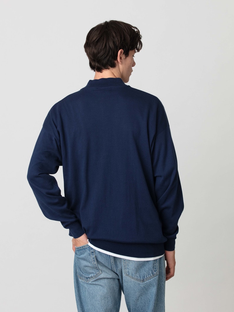 シーアイランドコットンニット ジップアップ カーディガン 詳細画像 navy 3