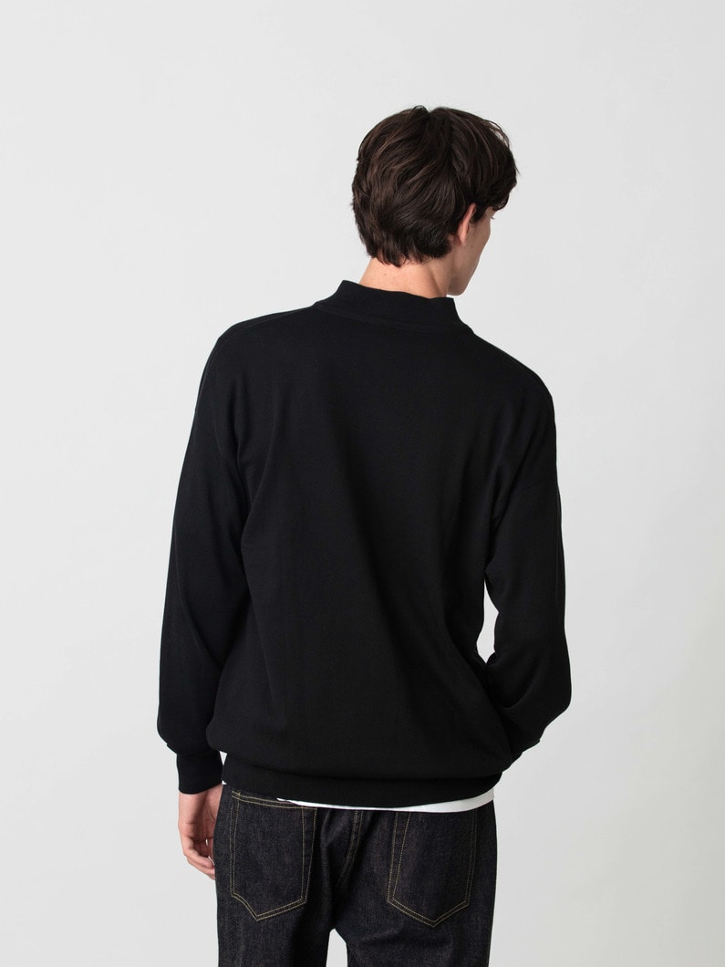 シーアイランドコットンニット ジップアップ カーディガン 詳細画像 black 2
