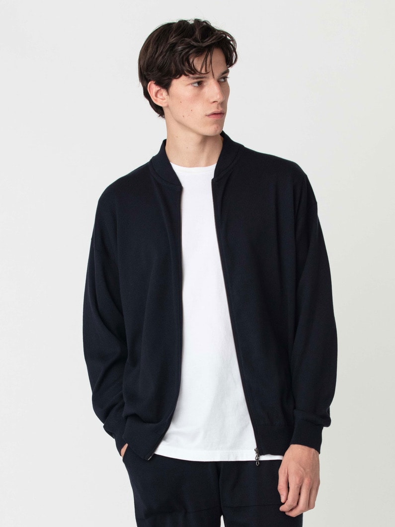 シーアイランドコットンニット ジップアップ カーディガン 詳細画像 dark navy