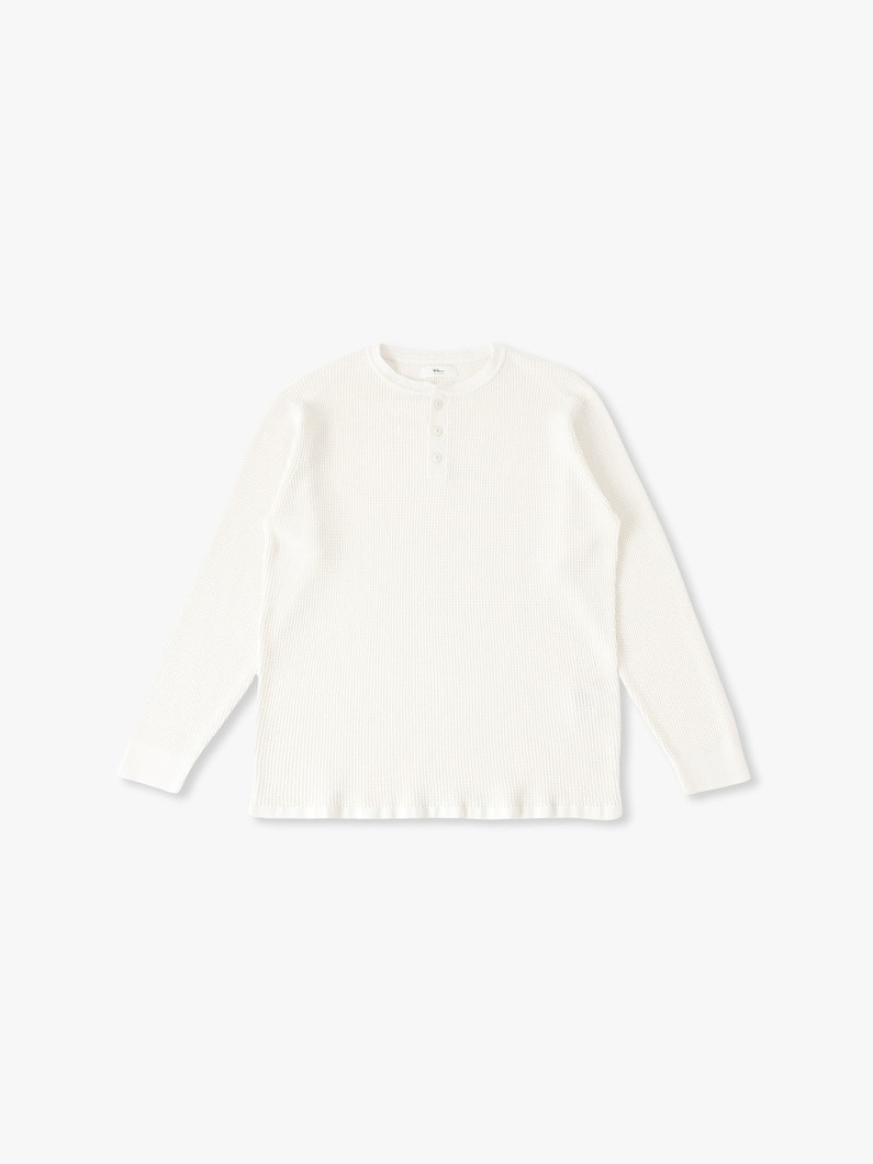 アシッド ワッフルニット ヘンリーネック プルオーバー 詳細画像 ivory 1