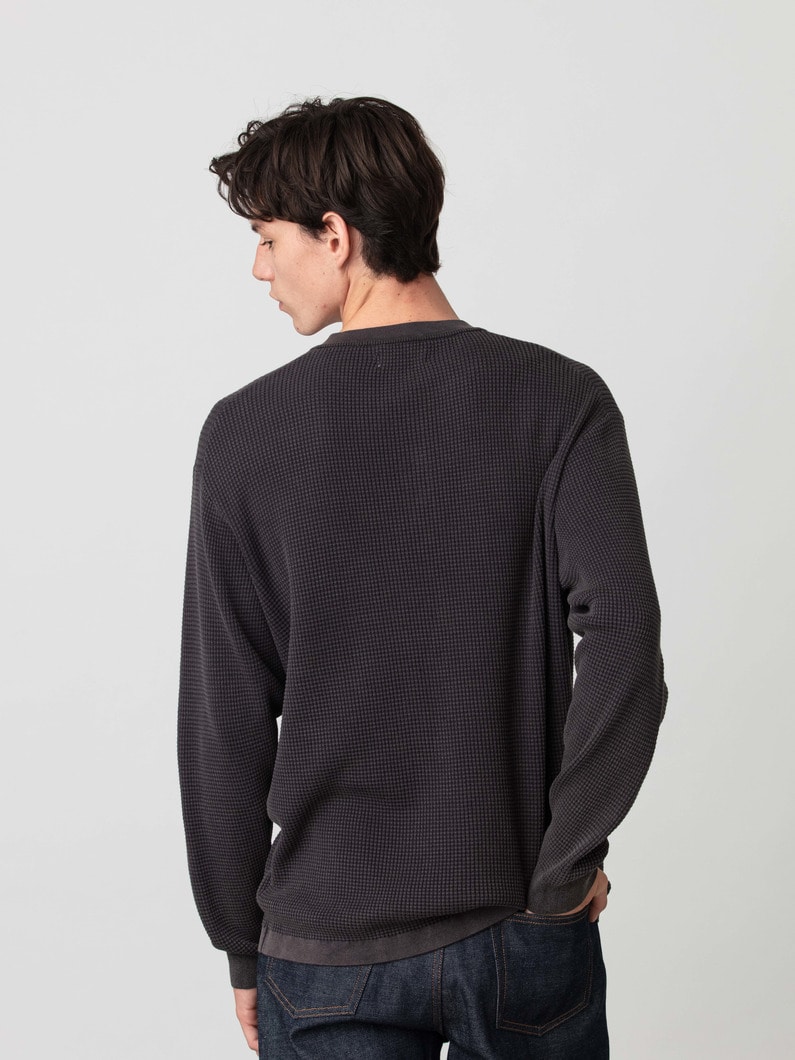 アシッド ワッフルニット ヘンリーネック プルオーバー 詳細画像 gray 2