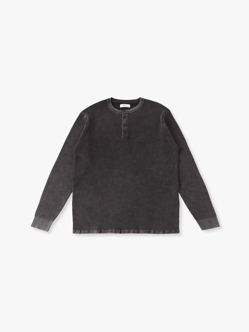 アシッド ワッフルニット ヘンリーネック プルオーバー 詳細画像 gray 3