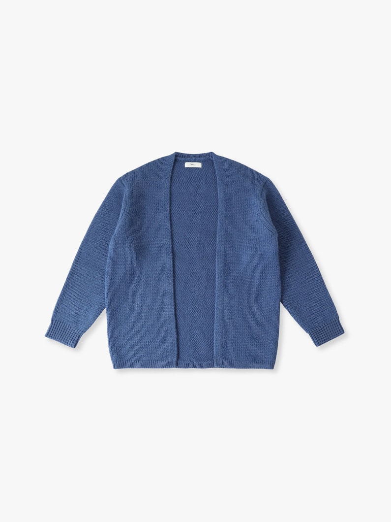 ボタンレス ウールニット カーディガン 詳細画像 blue