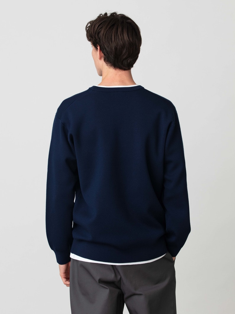 スムース ウールニット プルオーバー 詳細画像 navy 2