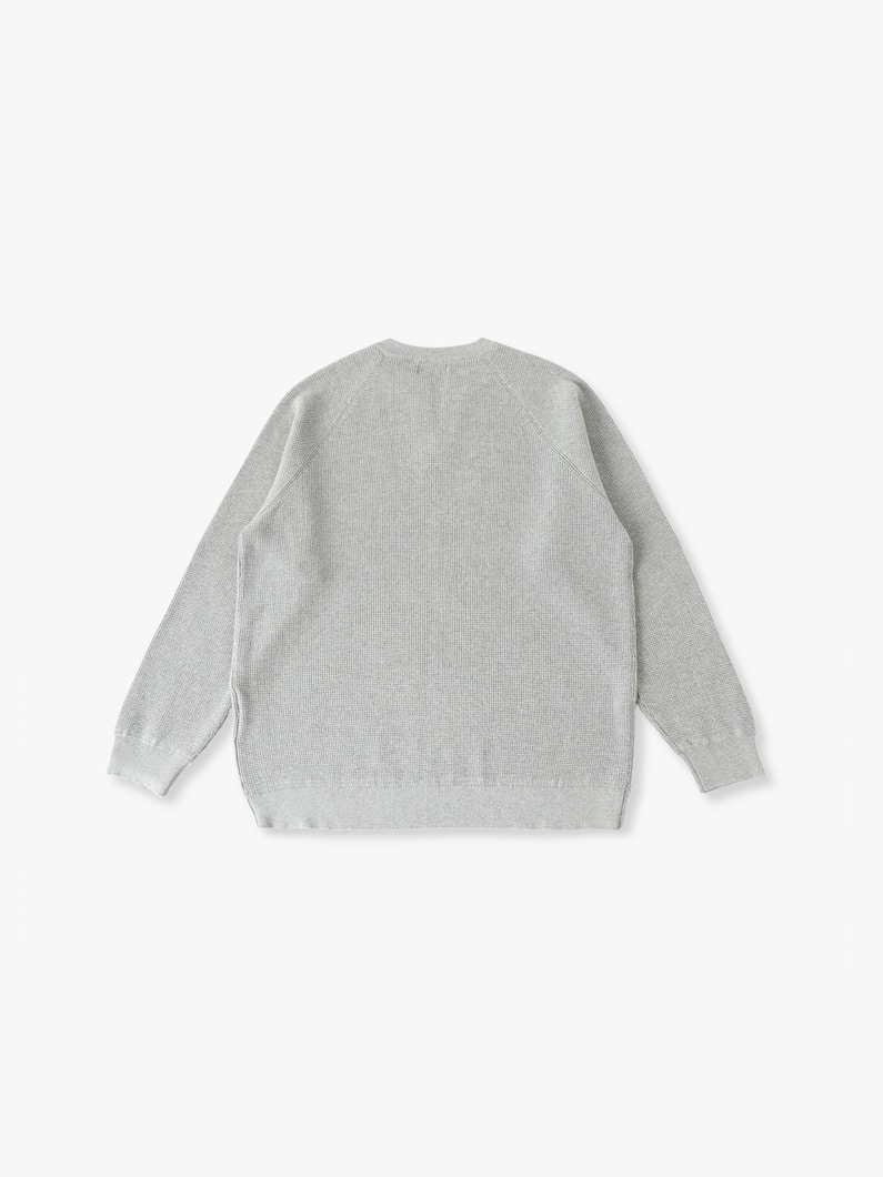 ワッフル ニットプルオーバー 詳細画像 top gray 1