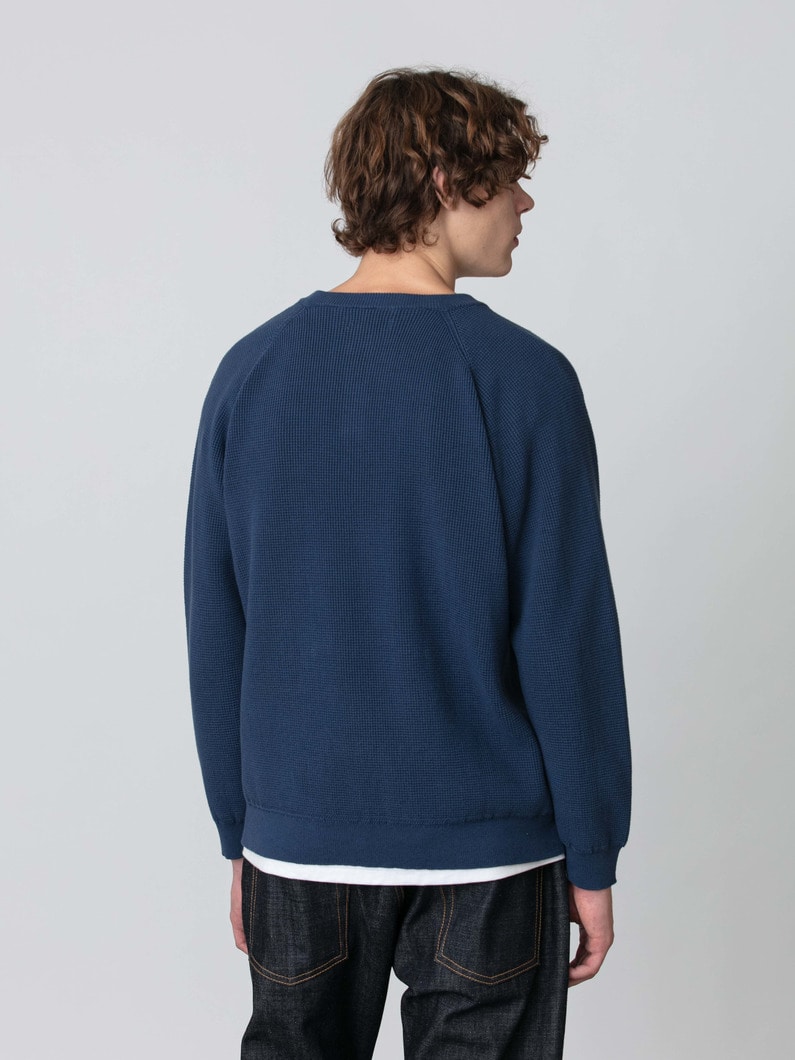 ワッフル ニットプルオーバー 詳細画像 blue 2