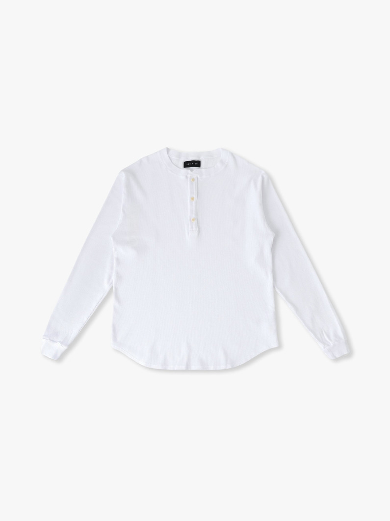 サーマル ベースボールヘム ヘンリーネックプルオーバー 詳細画像 white 3
