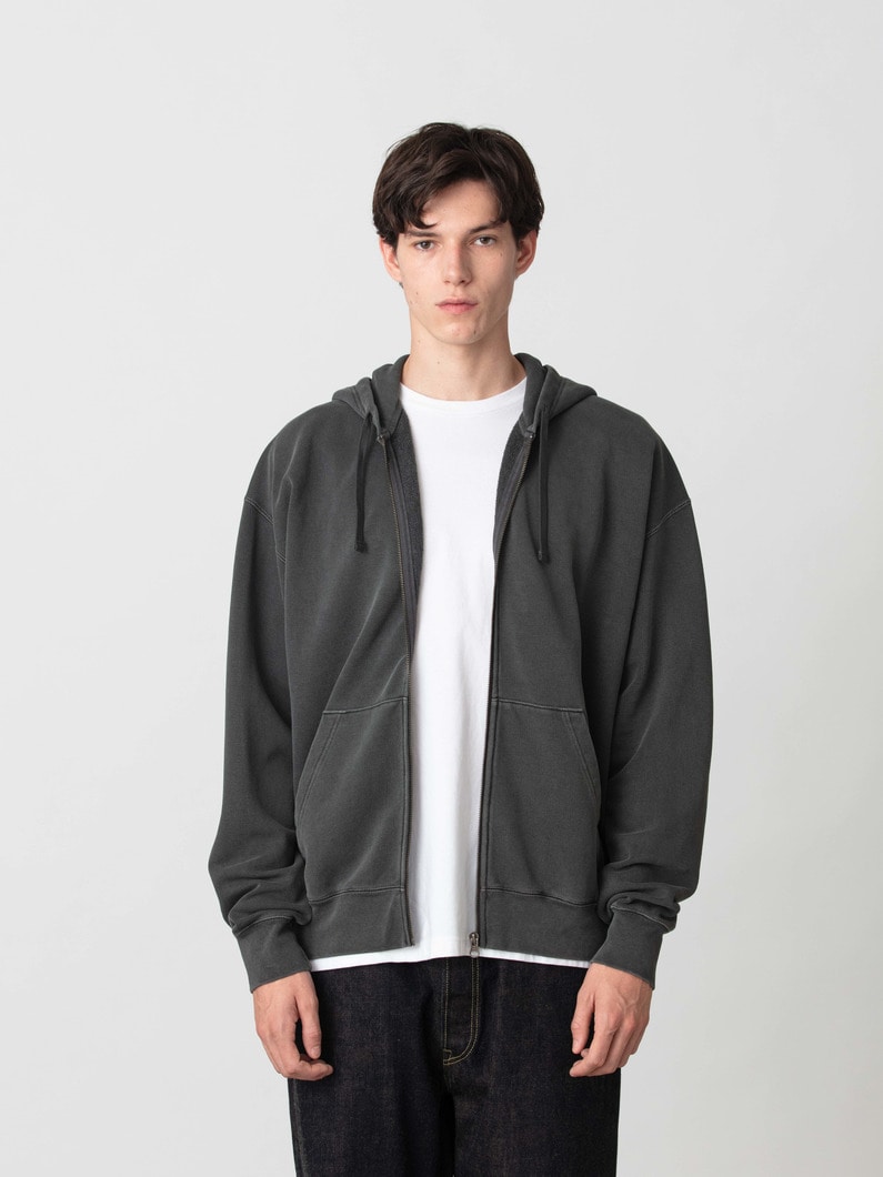 ピケ パイル ジップフーディー 詳細画像 charcoal gray