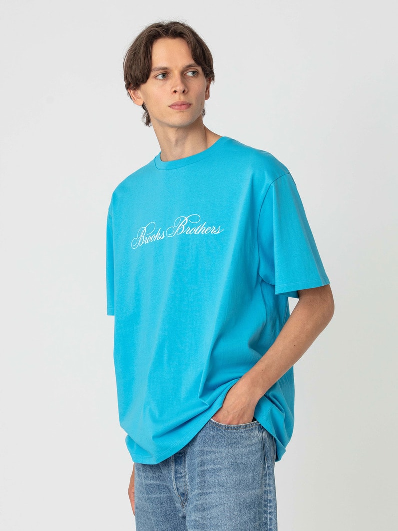 プレーンステッチ ロゴ ティー 詳細画像 blue