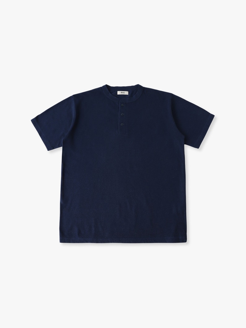 コットンヘンプ ヘンリーネックティー 詳細画像 navy
