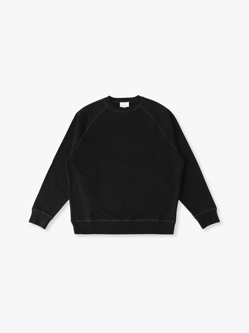 スーピマ ループバックスウェット ラグラン プルオーバー 詳細画像 black 3