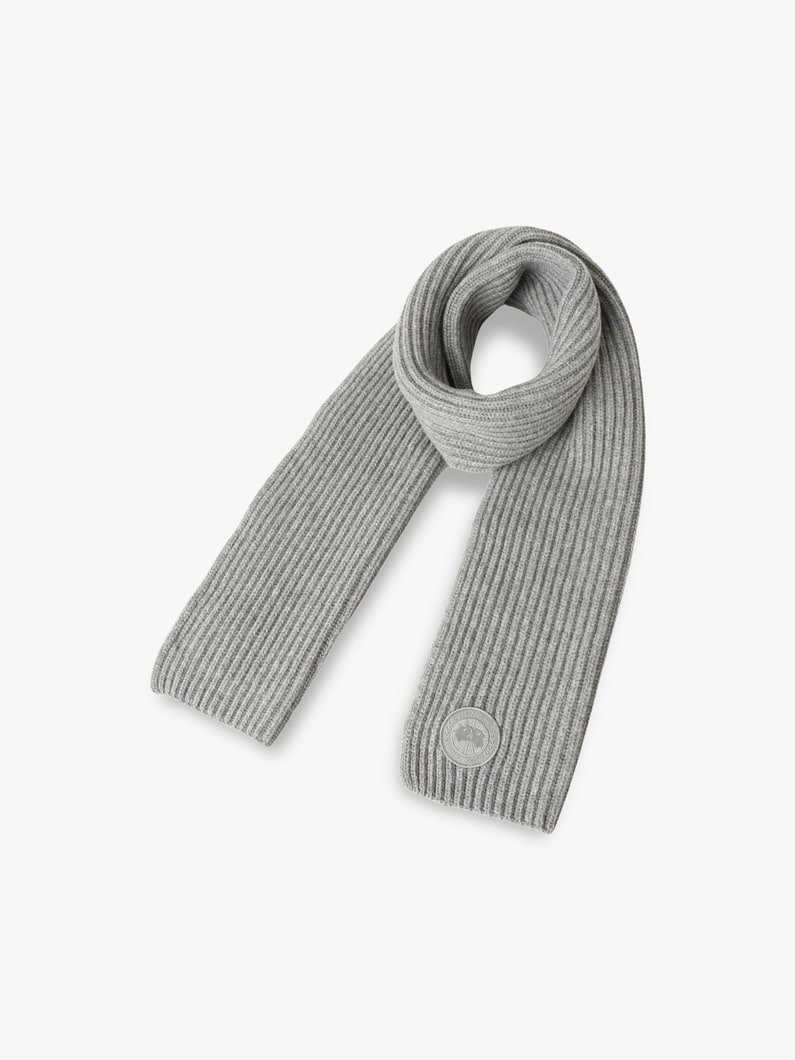 カシミアブレンド リブニット スカーフ 詳細画像 gray 1