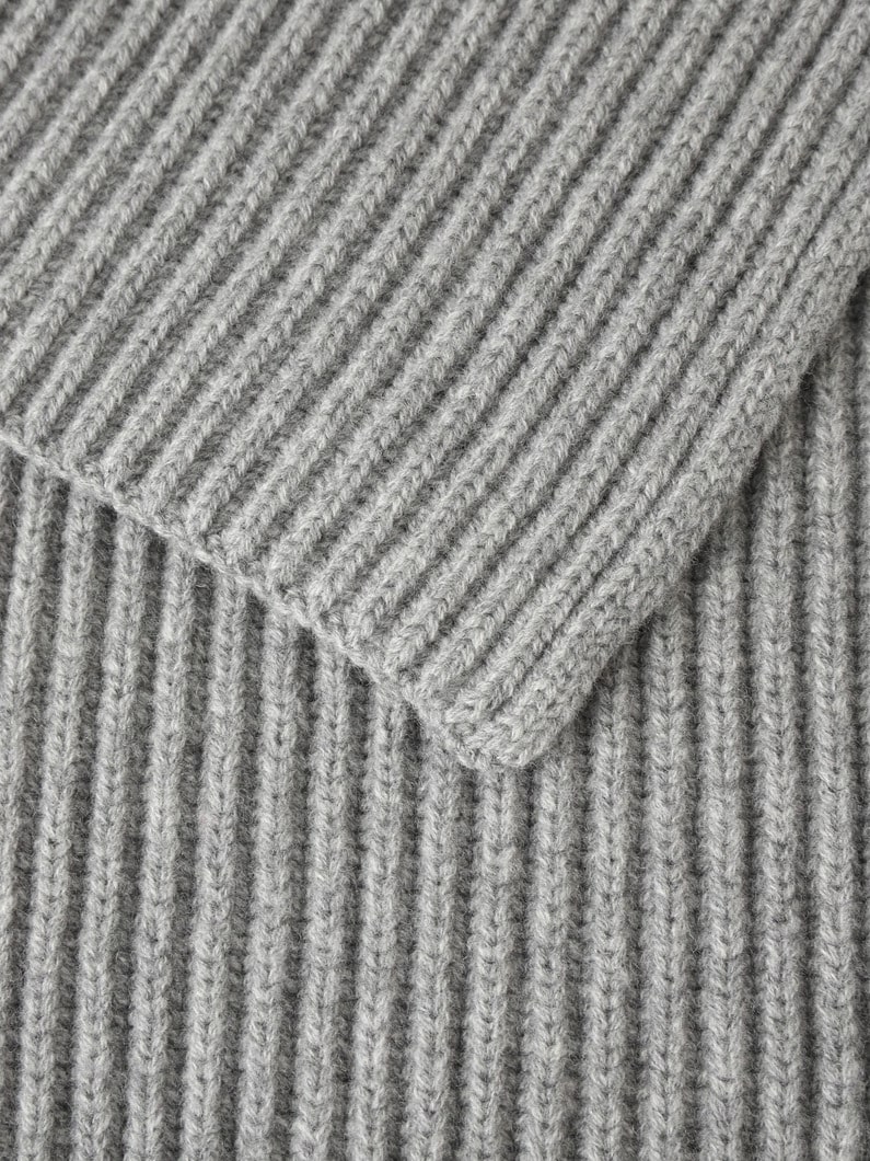 カシミアブレンド リブニット スカーフ 詳細画像 gray 3