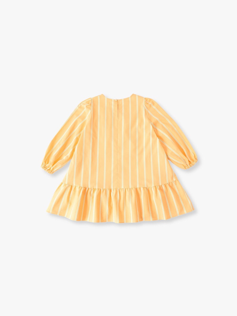 ストライプ ラッフル ドレス（オレンジ/グレー/100-140cm） 詳細画像 orange 1