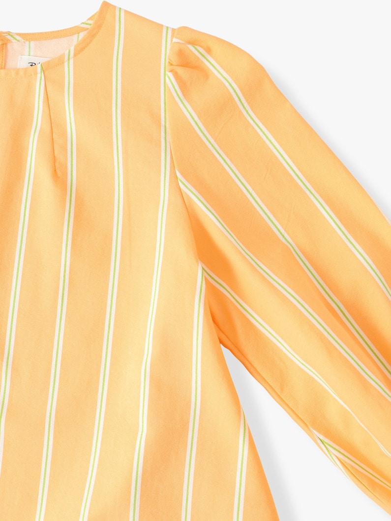 ストライプ ラッフル ドレス（オレンジ/グレー/100-140cm） 詳細画像 orange 2