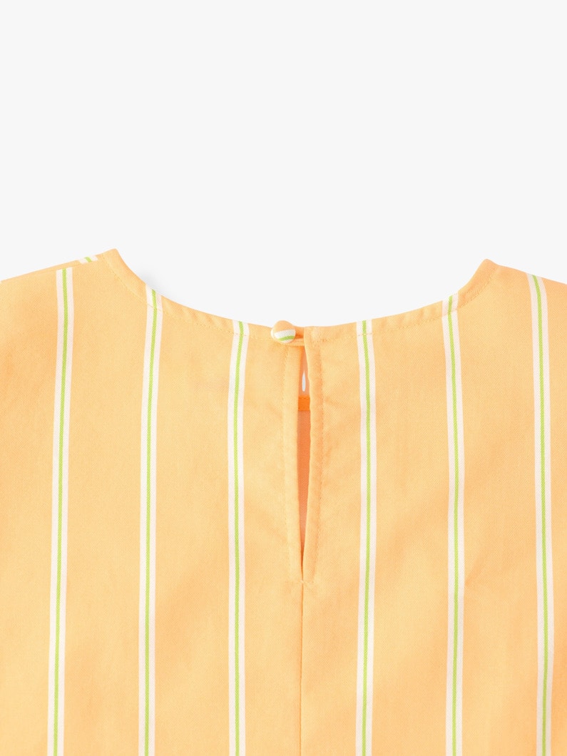 ストライプ ラッフル ドレス（オレンジ/グレー/100-140cm） 詳細画像 orange 3