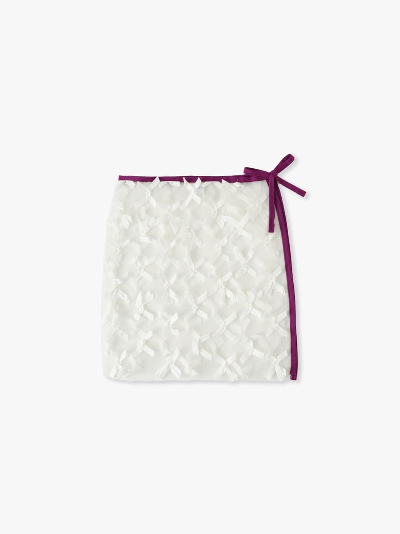タイニー リボン チュール エプロン 詳細画像 white 3