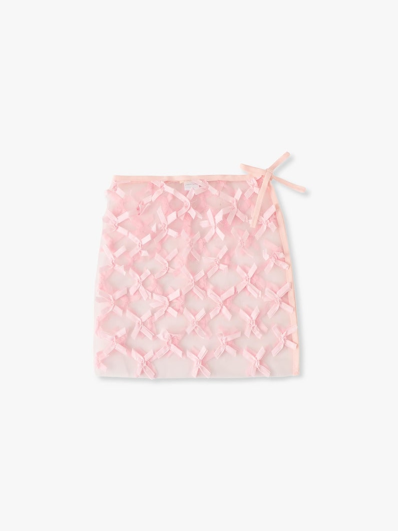 タイニー リボン チュール エプロン 詳細画像 pink 5