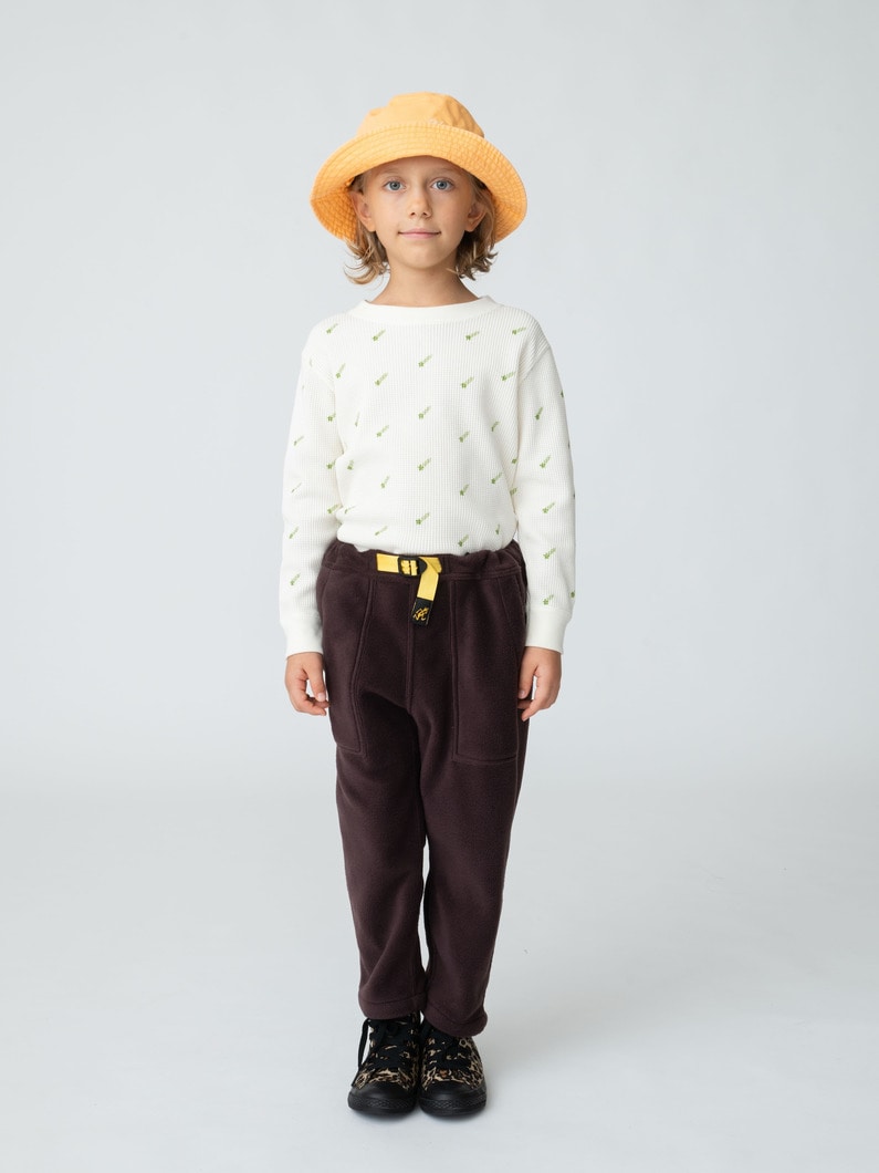 フリース ルーズ テーパード パンツ（ブラウン/ネイビー/サンド/100-150cm） 詳細画像 brown 2