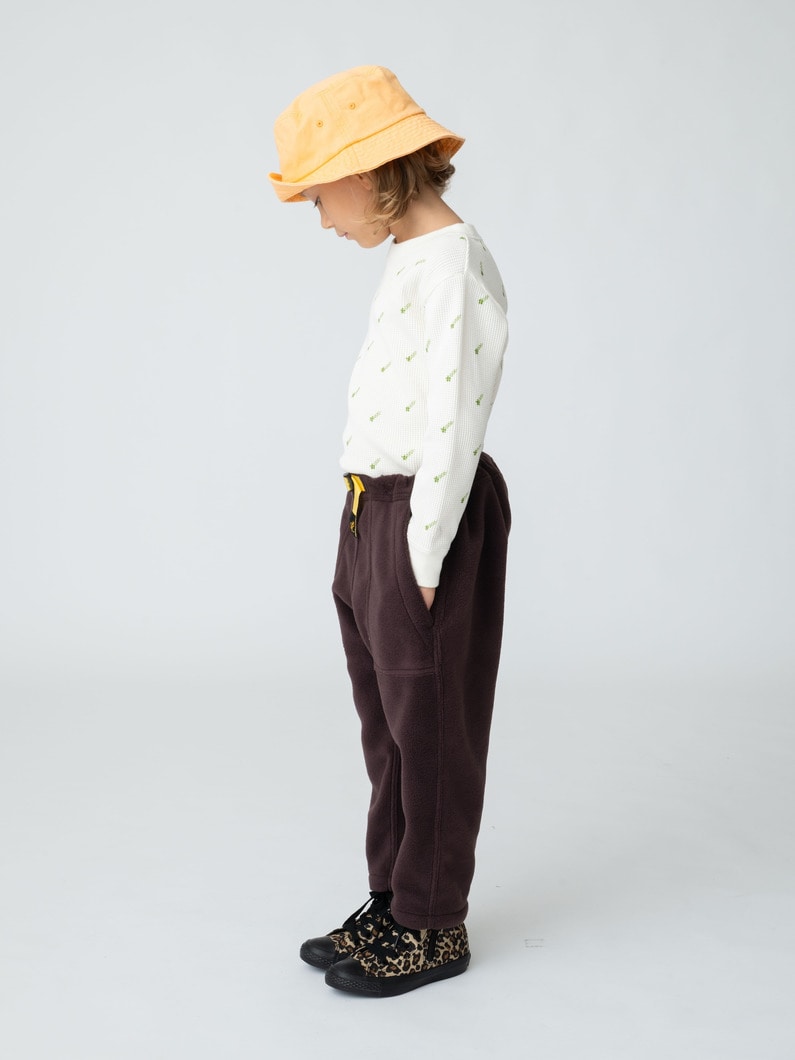 フリース ルーズ テーパード パンツ（ブラウン/ネイビー/サンド/100-150cm） 詳細画像 brown 3