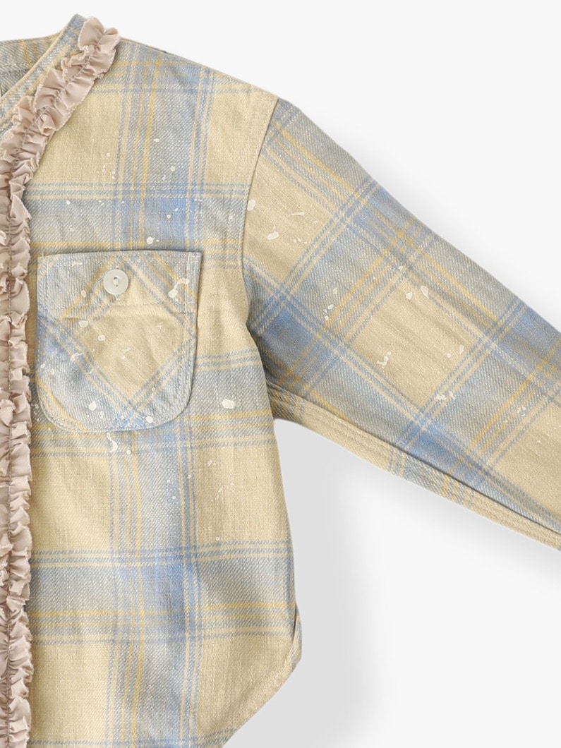 フランネル リメイク ワーク シャツ（105-125cm） 詳細画像 yellow 2