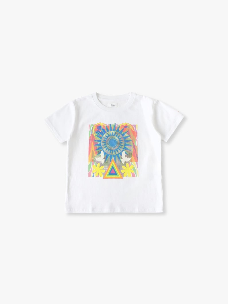 ラブ グラフィック ティー（ライトブルー/ホワイト/100-140cm） 詳細画像 white 2