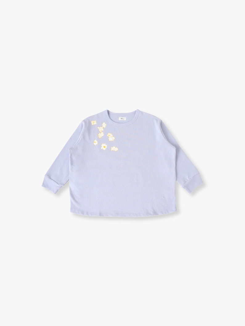 ポップコーン プリント ロング スリーブ ティー（ホワイト/ラベンダー/100-140cm） 詳細画像 lavender 2