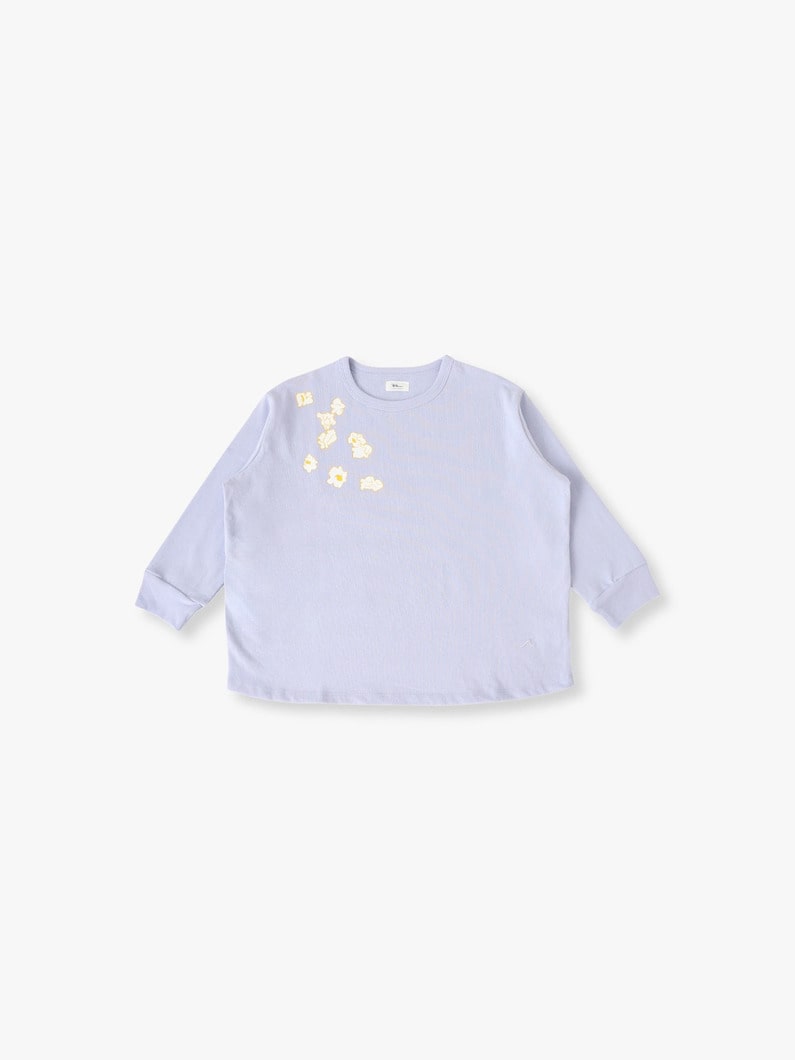 ポップコーン プリント ロング スリーブ ティー（ホワイト/ラベンダー/100-140cm） 詳細画像 lavender 4