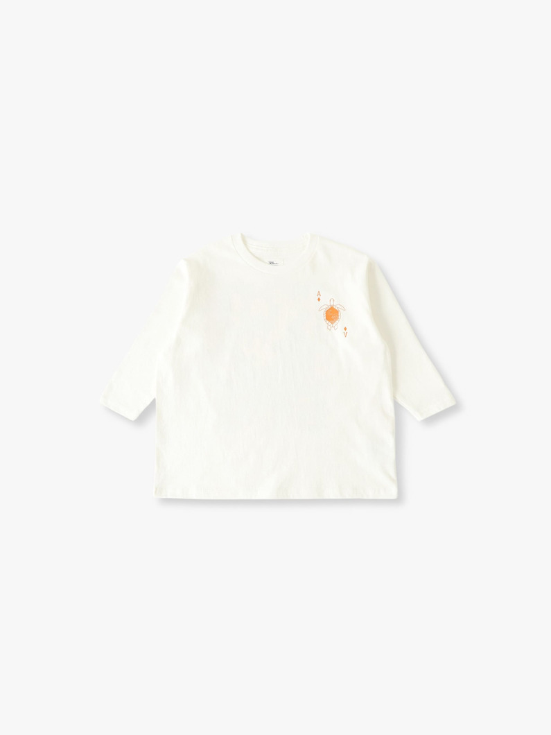 シー タートル カード ティー（オフホワイト/チャコールグレー/100-140cm） 詳細画像 off white 2