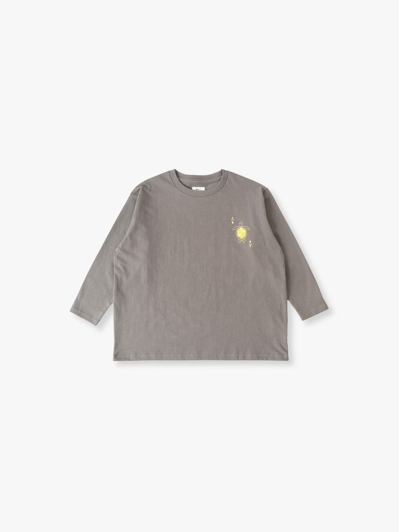シー タートル カード ティー（オフホワイト/チャコールグレー/100-140cm） 詳細画像 charcoal gray 3