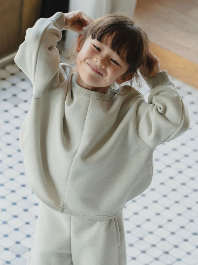スウェット バルーン トップス（バーガンディー/ライトグレー/100-140cm） 詳細画像 light gray