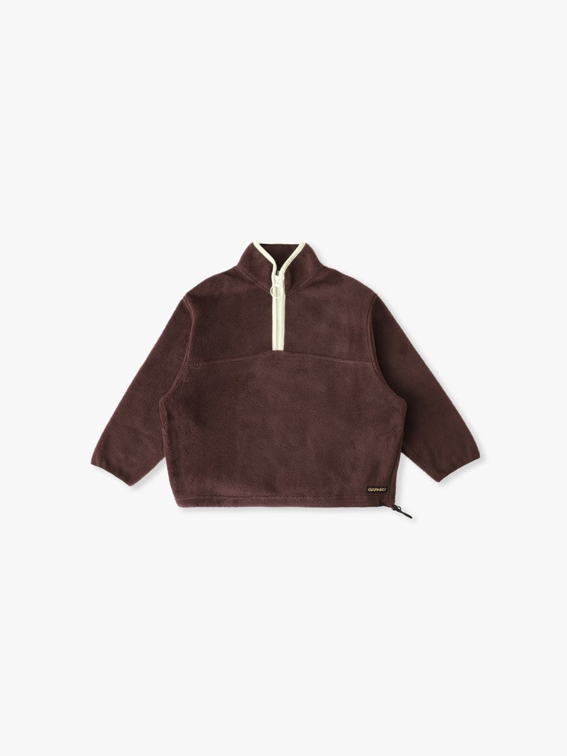 フリース ハーフ ジップ プルオーバー（ブラウン/ネイビー/サンド/100-150cm） 詳細画像 brown 2
