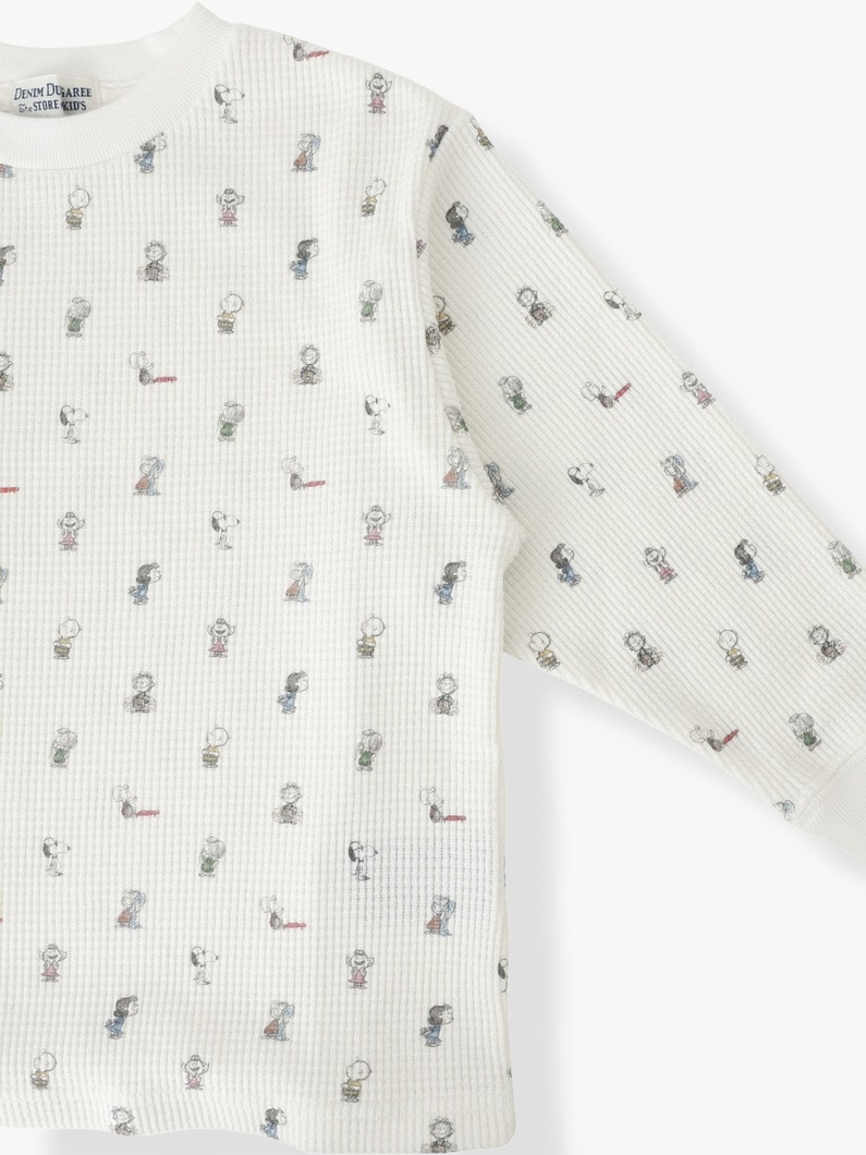 ワッフル スヌーピー ロング スリーブ ティー（ホワイト/グレー/105-125cm） 詳細画像 white 2