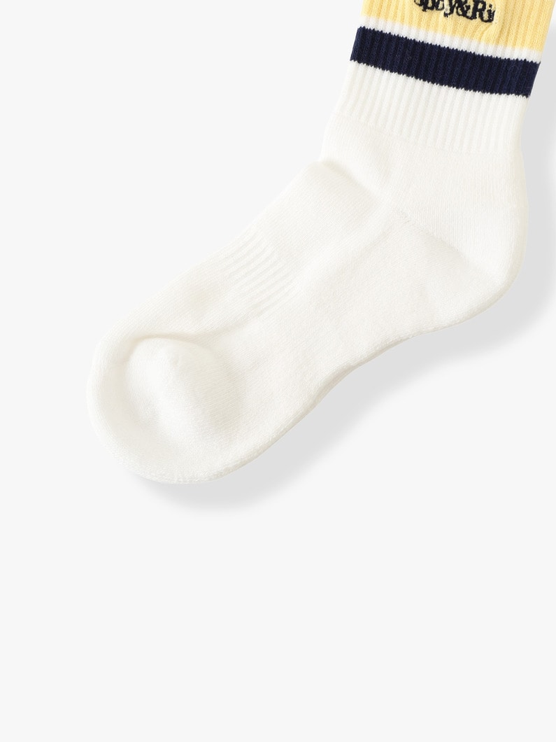 ロゴ ソックス（ネイビー&times;ホワイト&times;イエロー/17-22cm） 詳細画像 white 1
