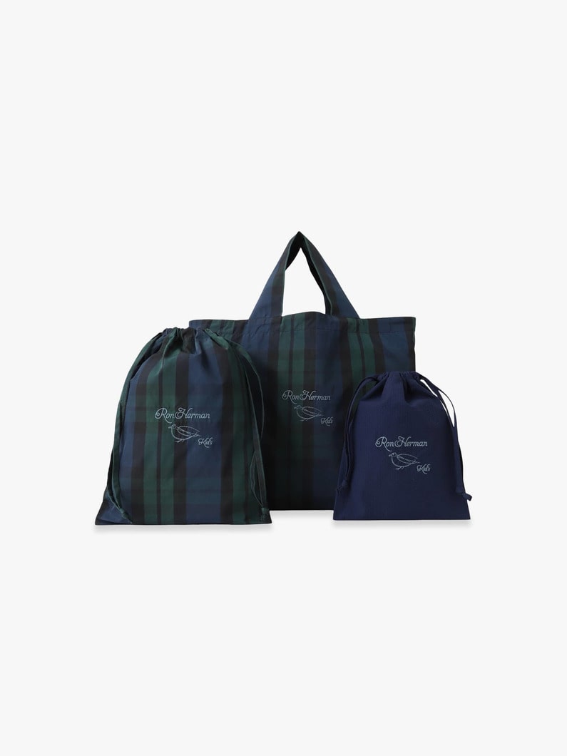 チェック レッスン バッグ セット（バーガンディー/ネイビー） 詳細画像 navy 2