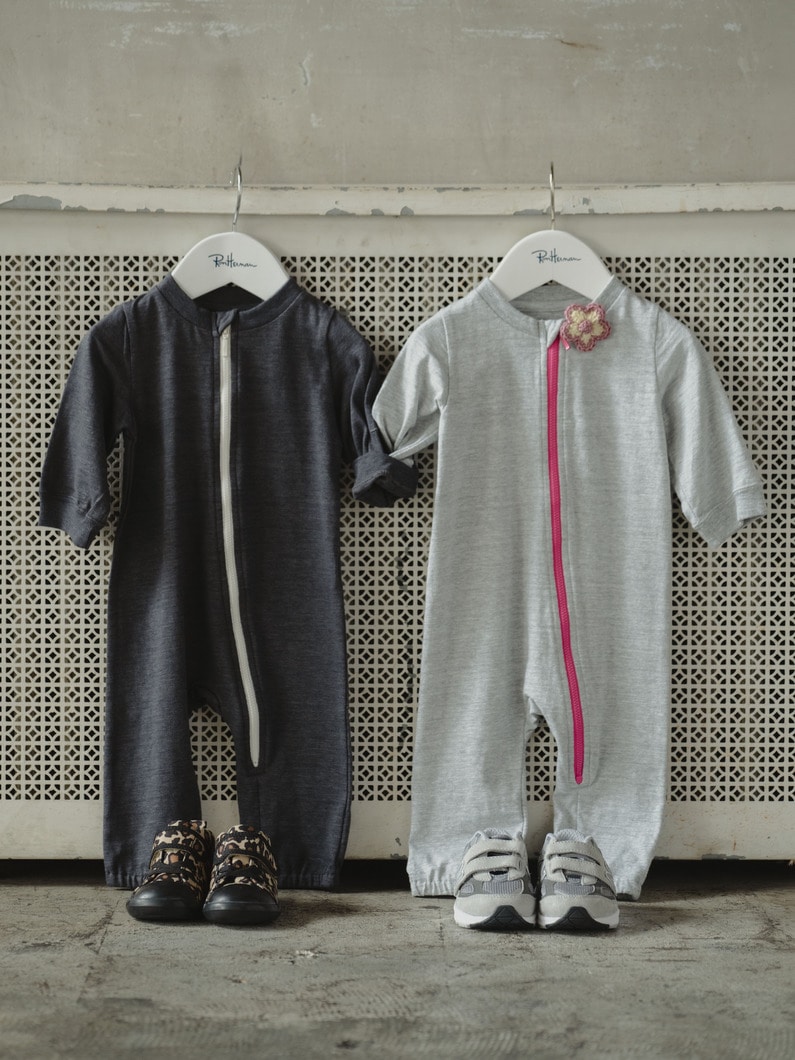 ベビー カバーオール（ライトグレー/チャコールグレー/70cm） 詳細画像 charcoal gray