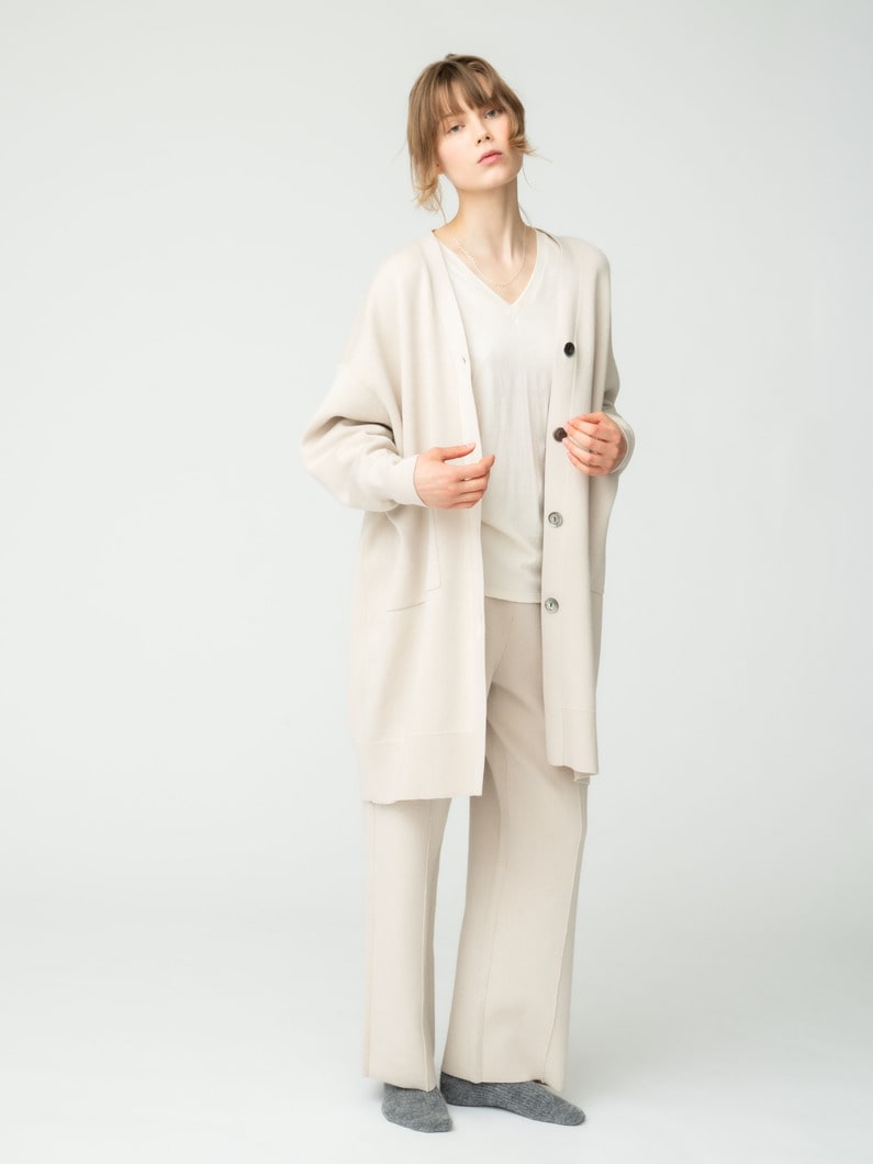 コットン シルク ダブルフェイス ロング カーディガン 詳細画像 ivory 2