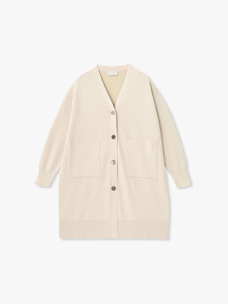 コットン シルク ダブルフェイス ロング カーディガン 詳細画像 ivory 6