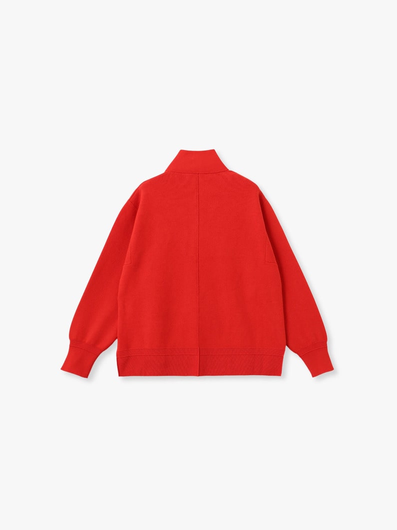 コットン シルク ダブルフェイス ハーフジップ プルオーバー 詳細画像 red 1