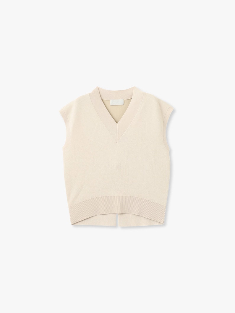 コットン シルク ダブルフェイス ベスト 詳細画像 ivory