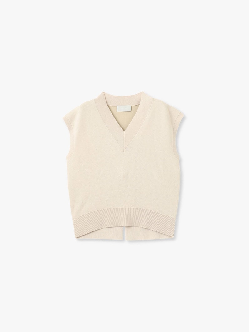 コットン シルク ダブルフェイス ベスト 詳細画像 ivory 4