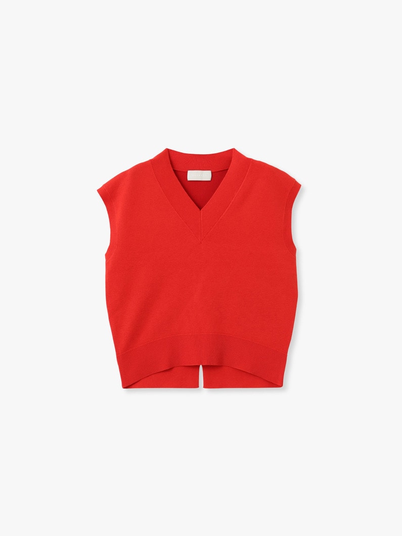 コットン シルク ダブルフェイス ベスト 詳細画像 red 1