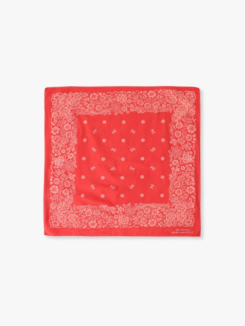 フラワーパターン バンダナ 詳細画像 red