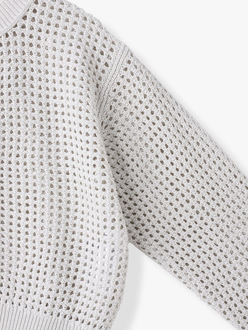 コットン メッシュ ニット カーディガン 詳細画像 black 2