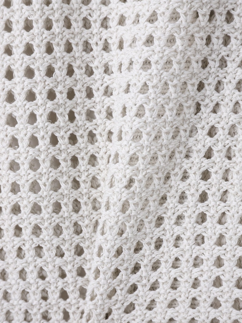 コットン メッシュ ニット カーディガン 詳細画像 black 3